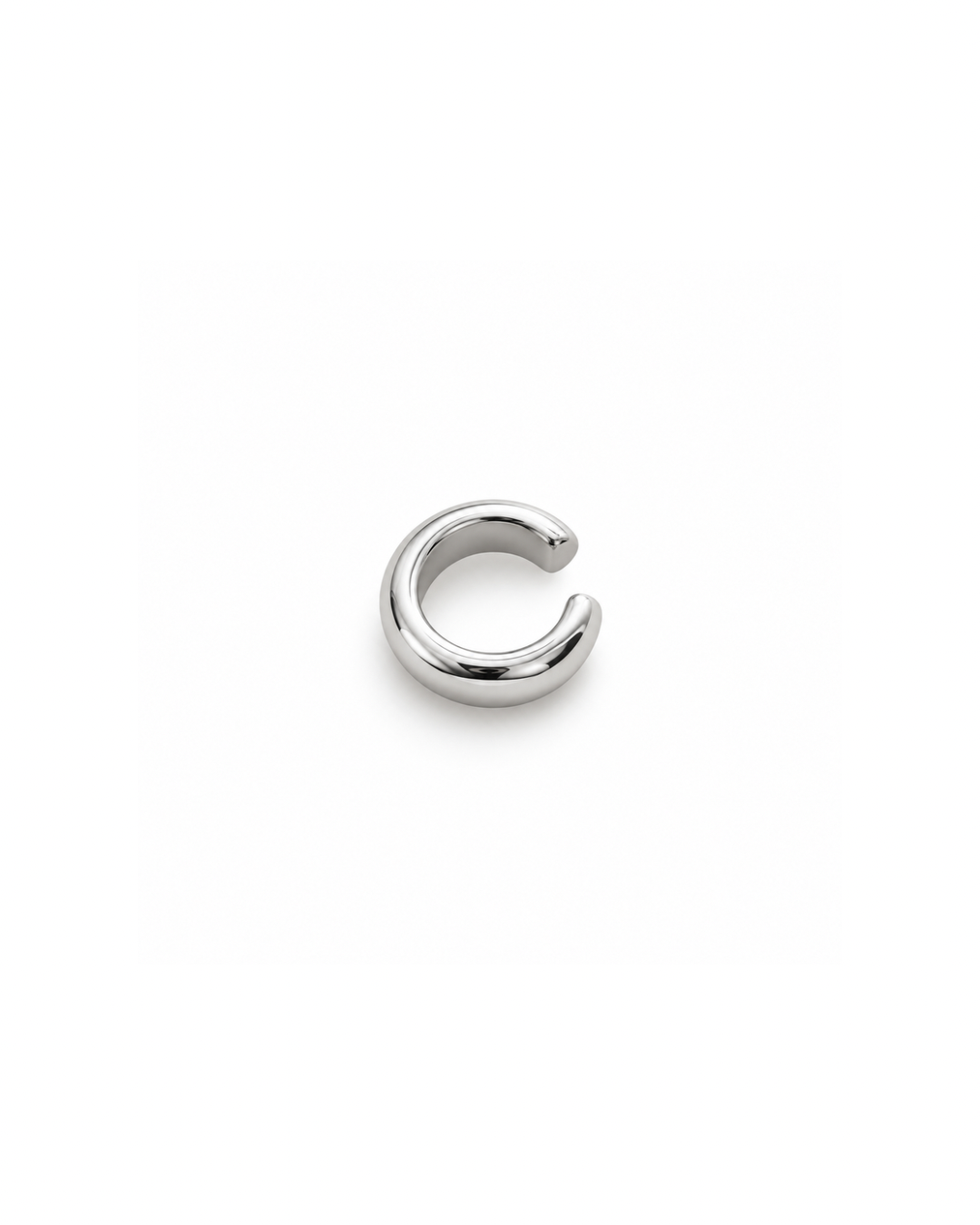 Ear cuff liso en acero inoxidable plateado — Ayutthaya&me