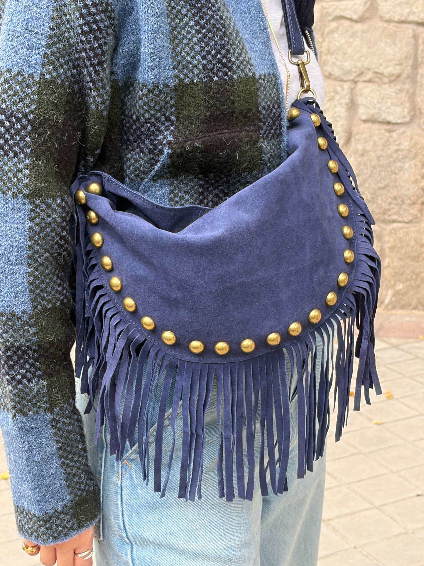 BOLSO VOLTERRA AZUL - 100% ante