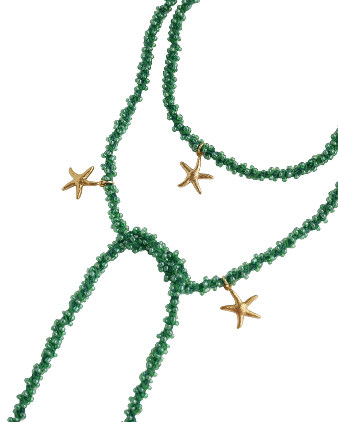 COLLAR VETTA VERDE (cordón de ganchillo con rocallas)
