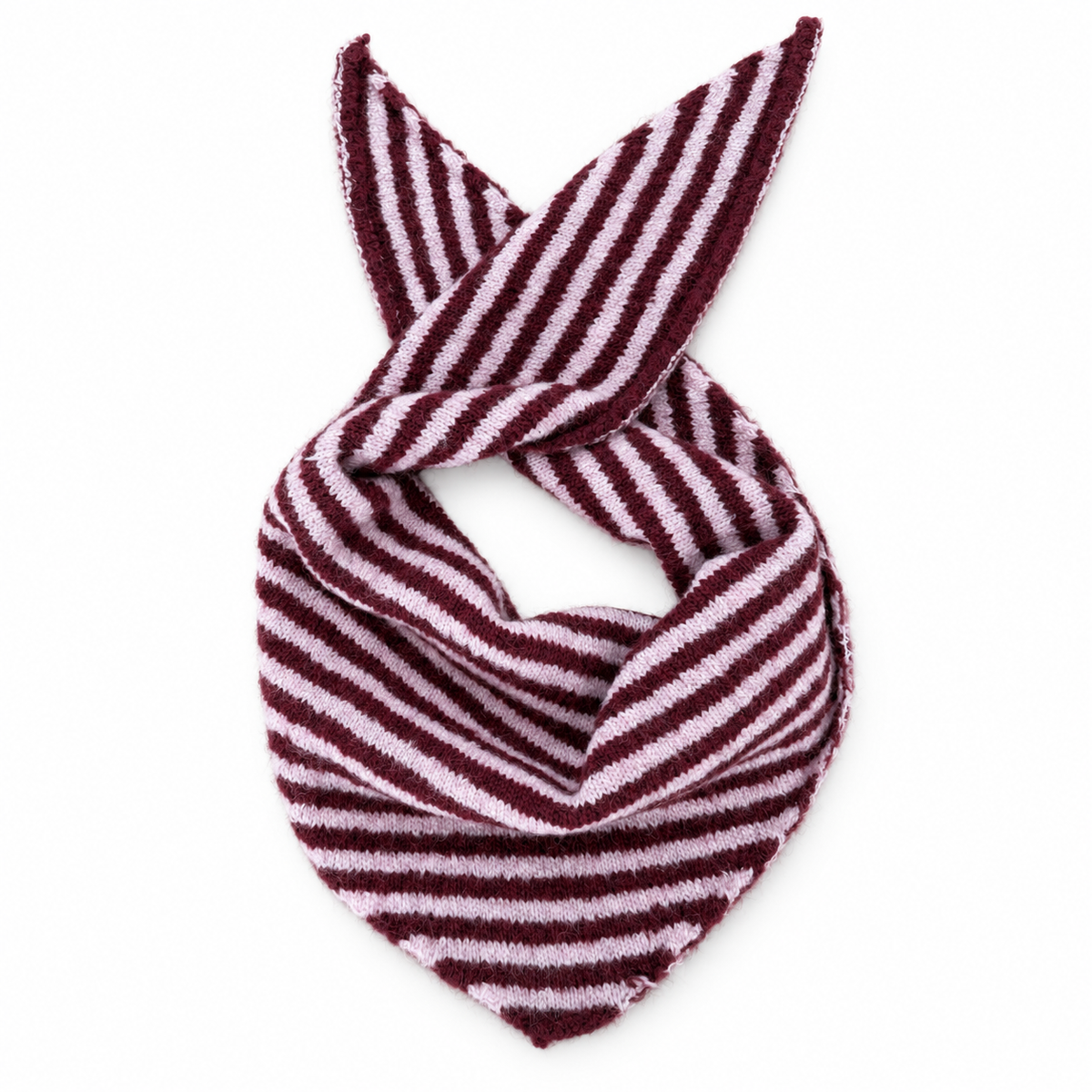 Bandana de punto a rayas fresón y burdeos personalizable