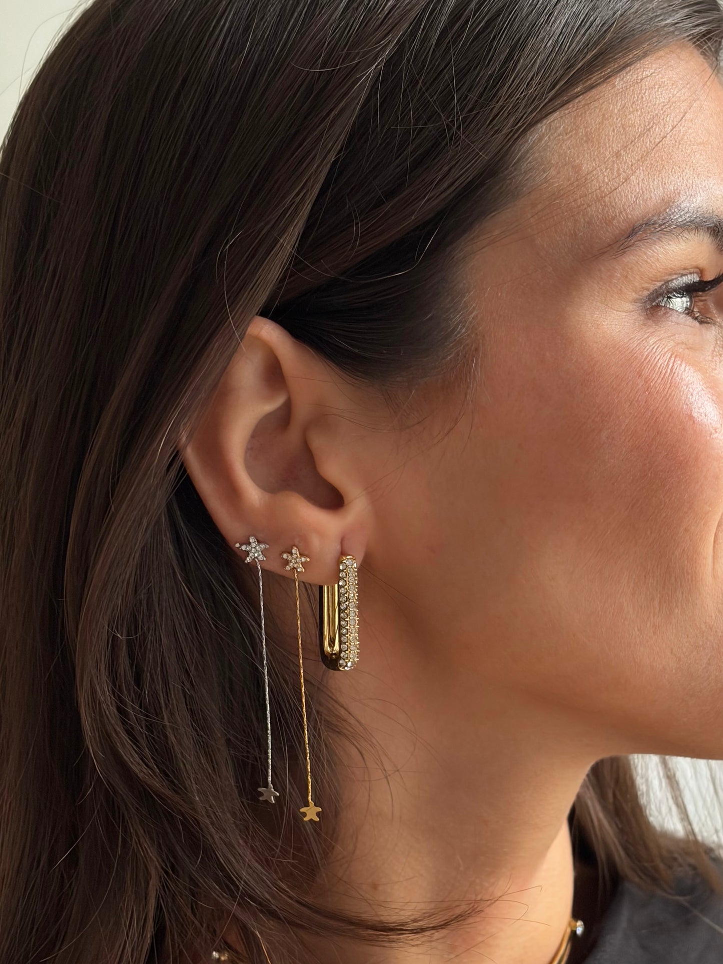 PENDIENTE MINI ESTRELLA TIRA CIRCONITAS (UNIDAD)
