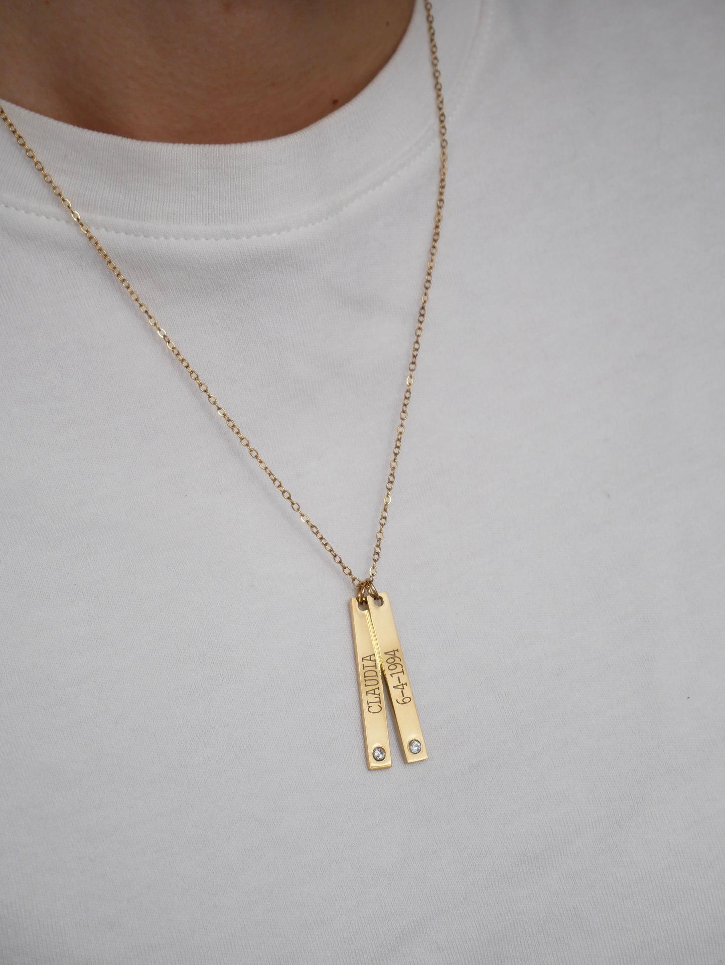 COLLAR DOUBLE LINE CIRCON (personalizable)