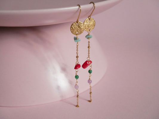 PENDIENTES CADENITA PIEDRAS