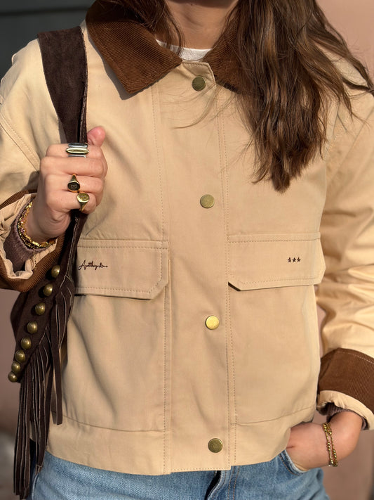 CHAQUETA COMBINADA BEIGE