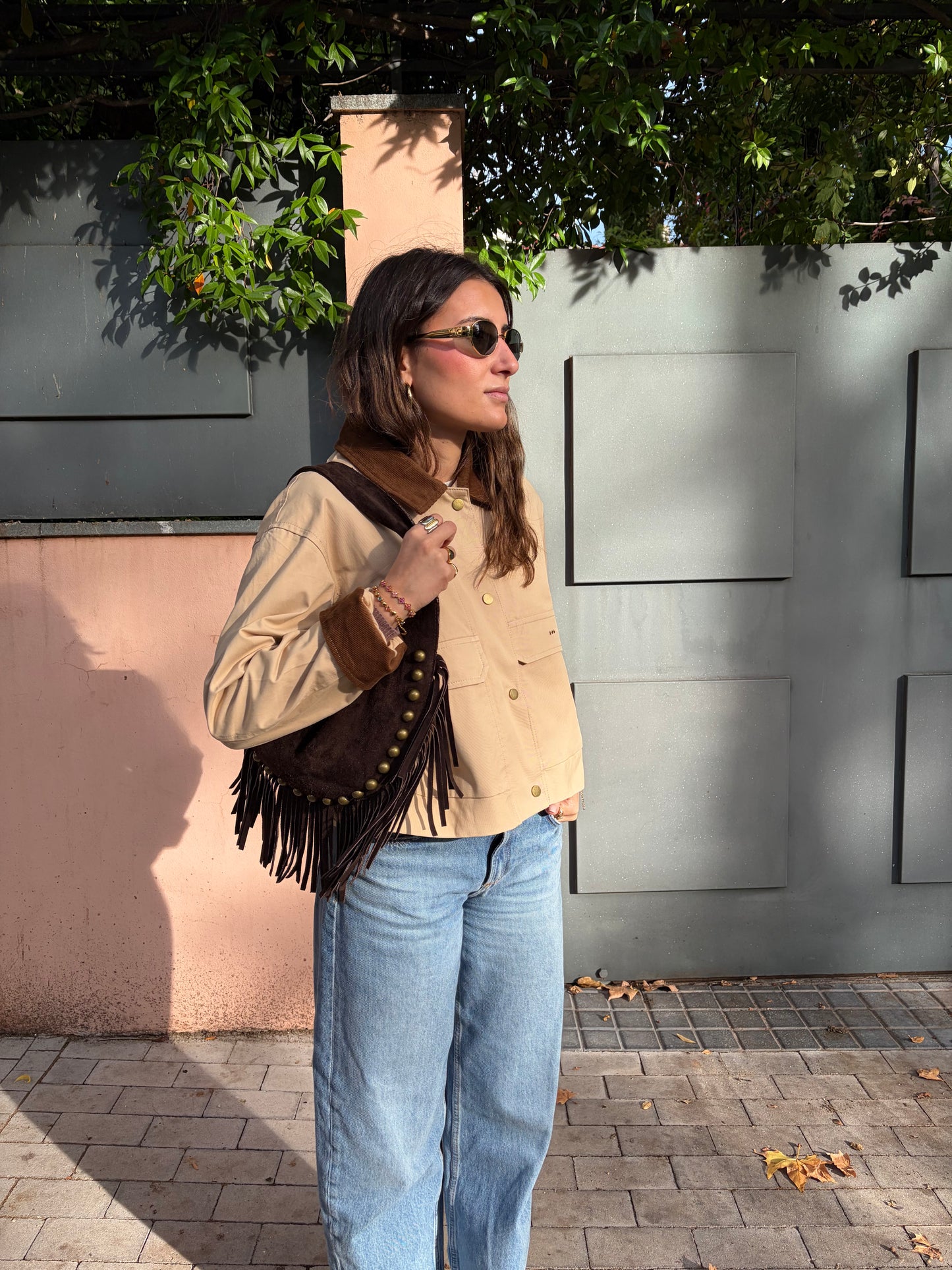 CHAQUETA COMBINADA BEIGE