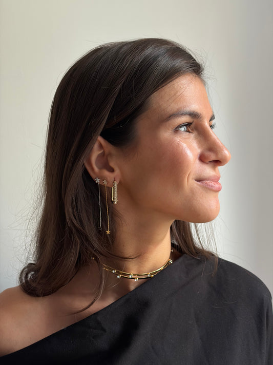 PENDIENTE MINI ESTRELLA TIRA CIRCONITAS (UNIDAD)