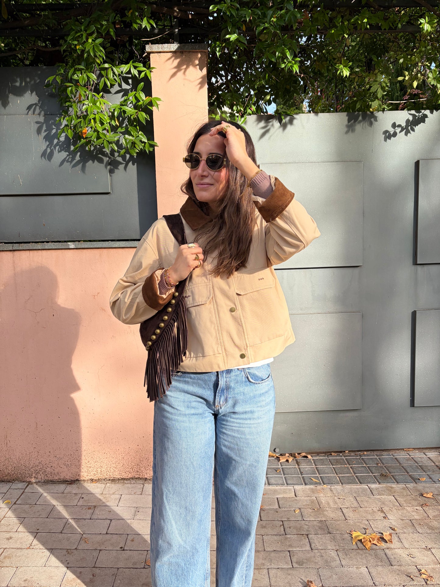 CHAQUETA COMBINADA BEIGE