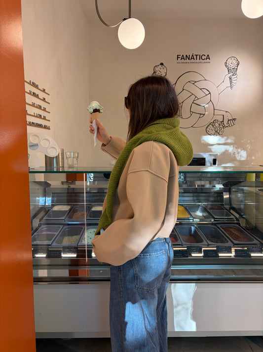 CAPUCHA PUNTO CANALÉ VERDE (con lana y alpaca)