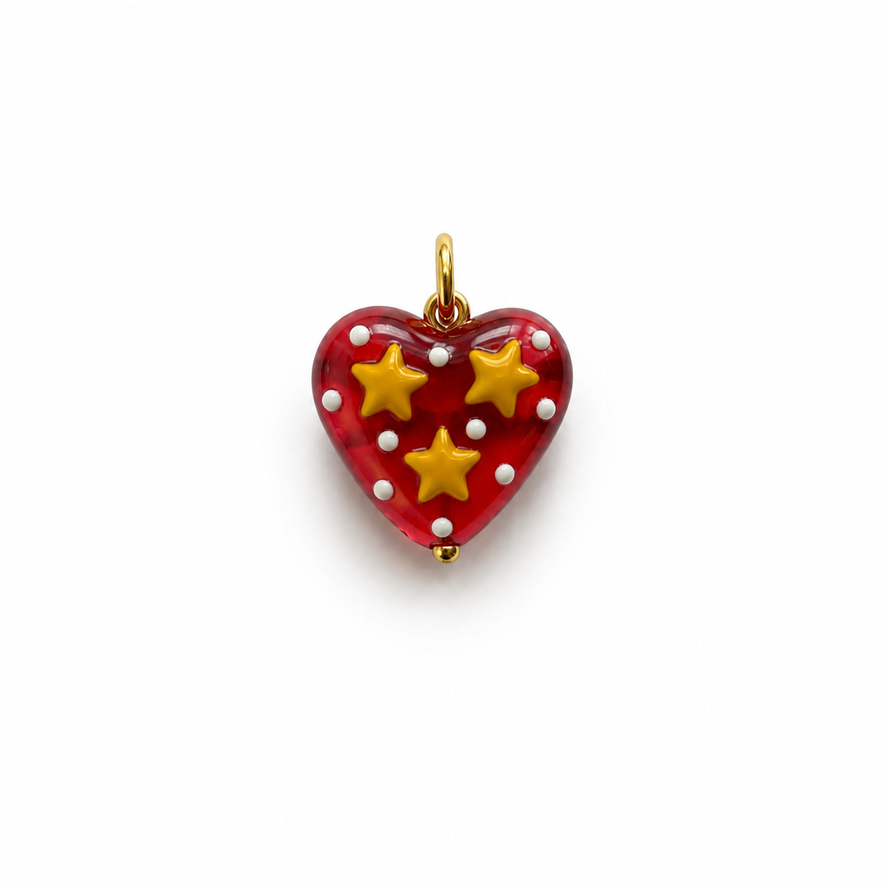 Charm de corazón en cristal de Murano para cordón magnético — Ayutthaya&me