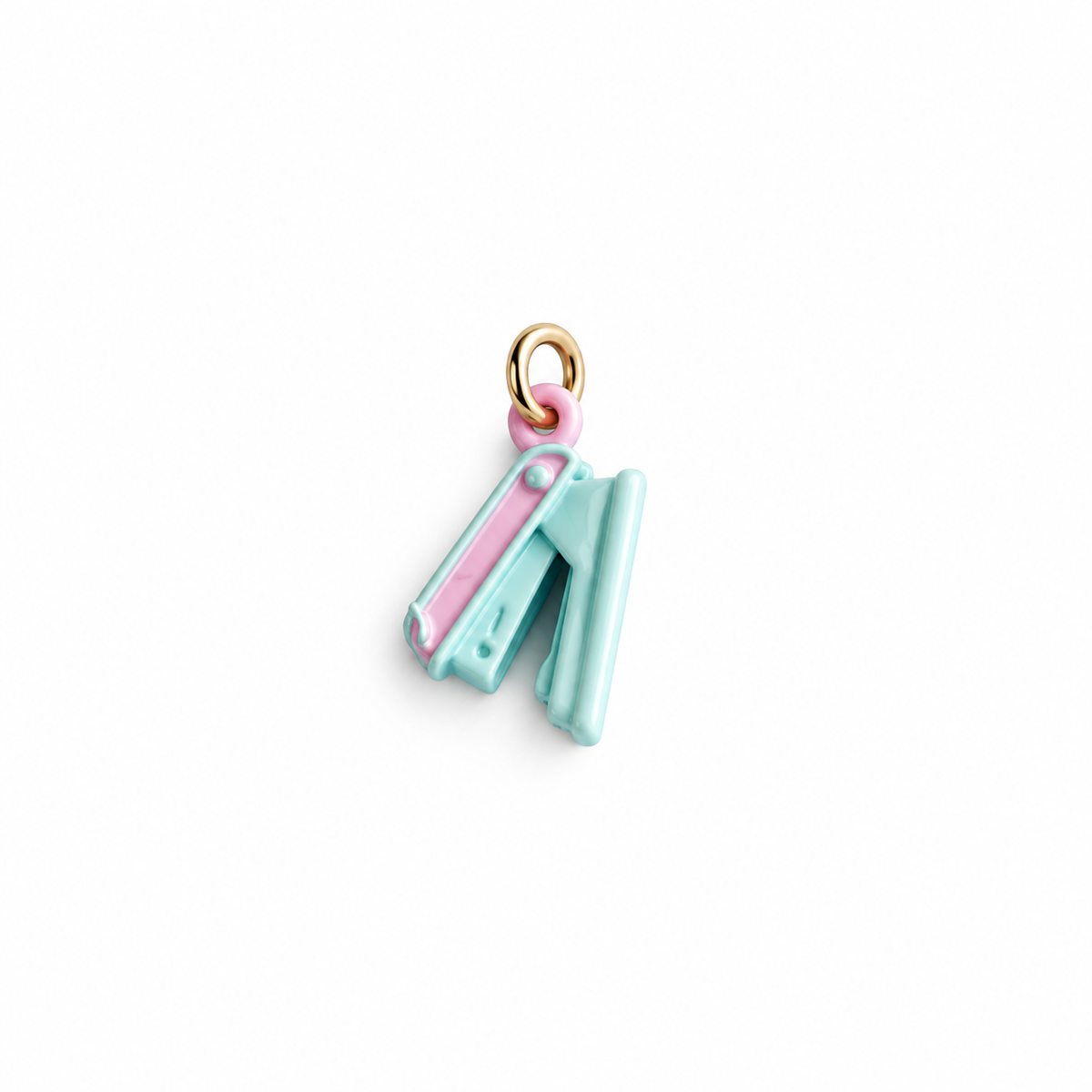 Charm grapadora esmaltada en turquesa y rosa — Ayutthaya&me
