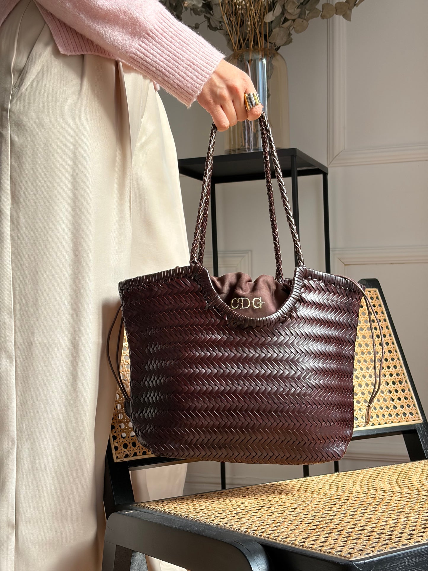 BOLSO TRENZADO PIEL 100%