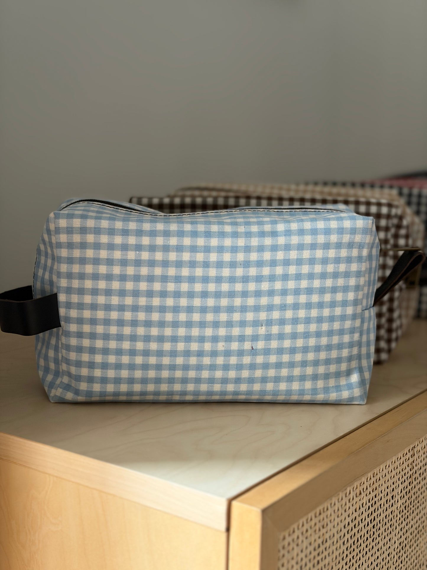 NECESER VICHY AZUL BEBÉ (asas piel)