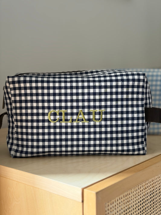 NECESER VICHY AZUL MARINO (asas piel)