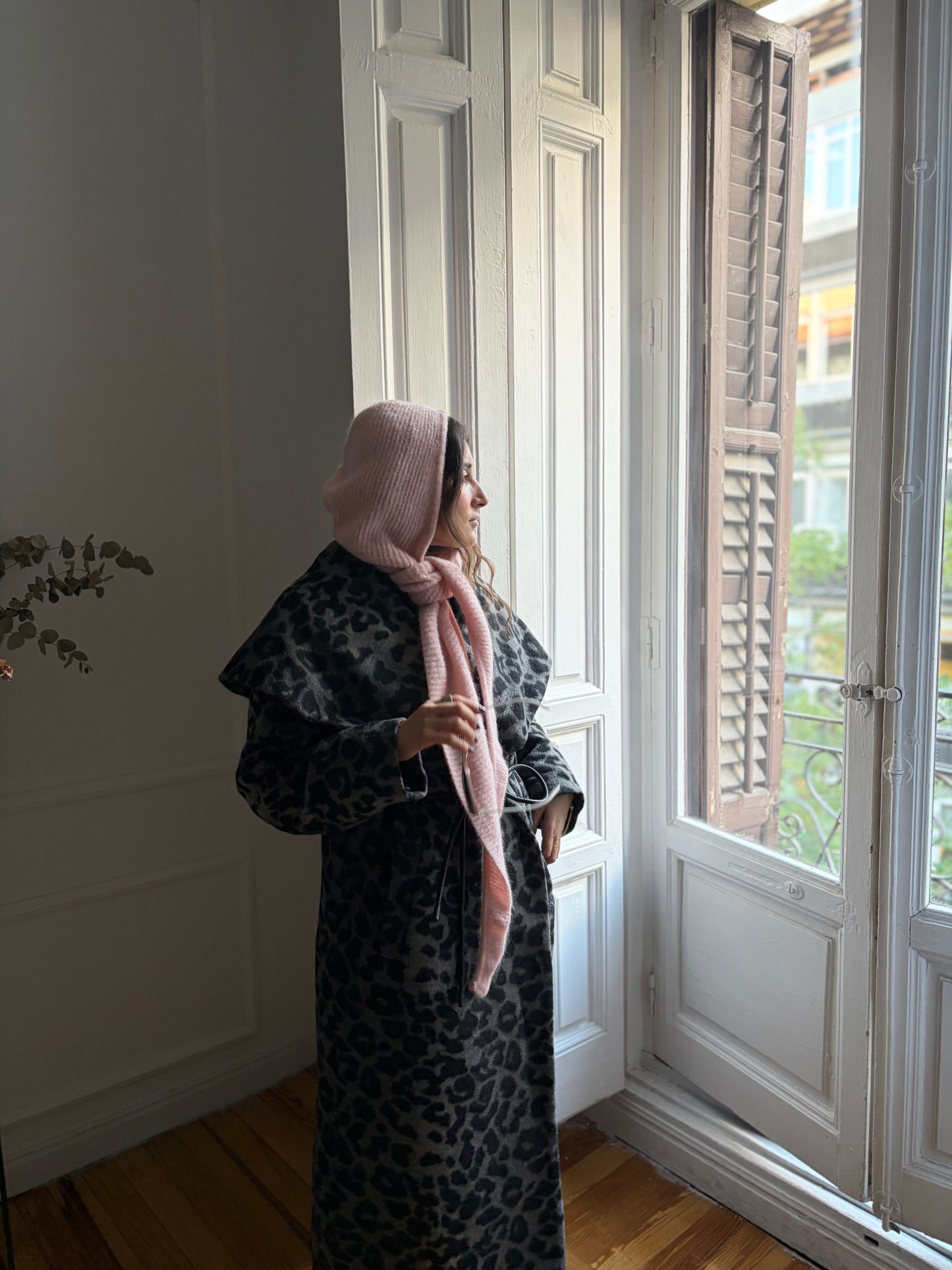 CAPUCHA PUNTO CANALÉ ROSA BEBÉ (con lana y alpaca)