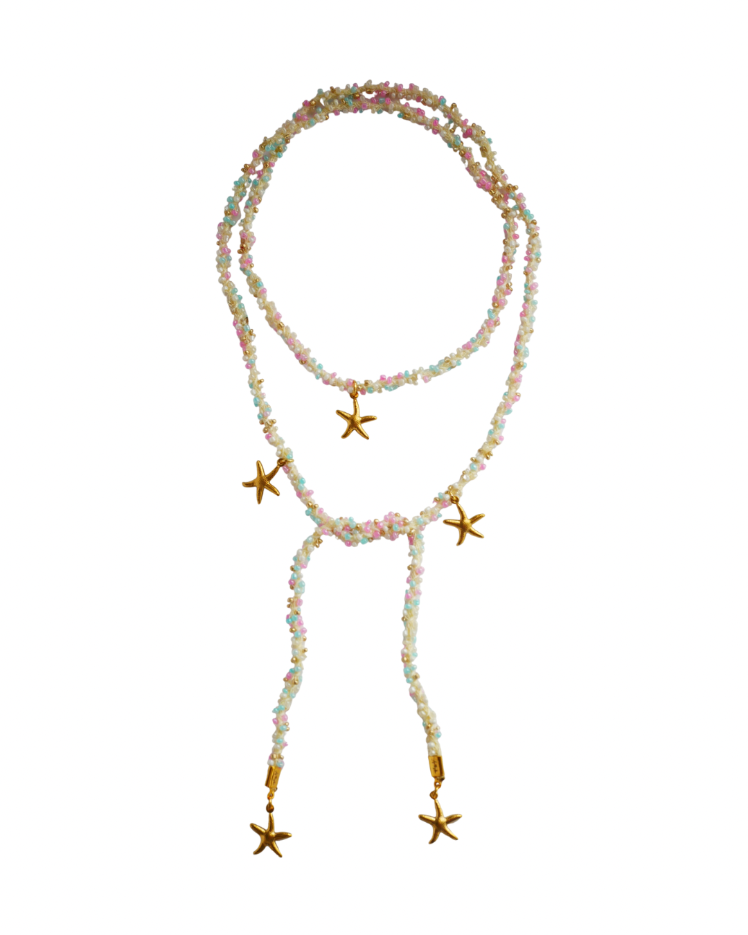 COLLAR VETTA MULTICOLOR (cordón de ganchillo con rocallas)