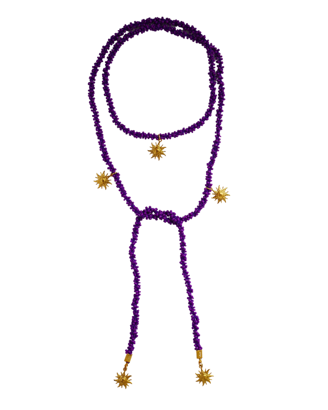 COLLAR VETTA MORADO (cordón de ganchillo con rocallas)