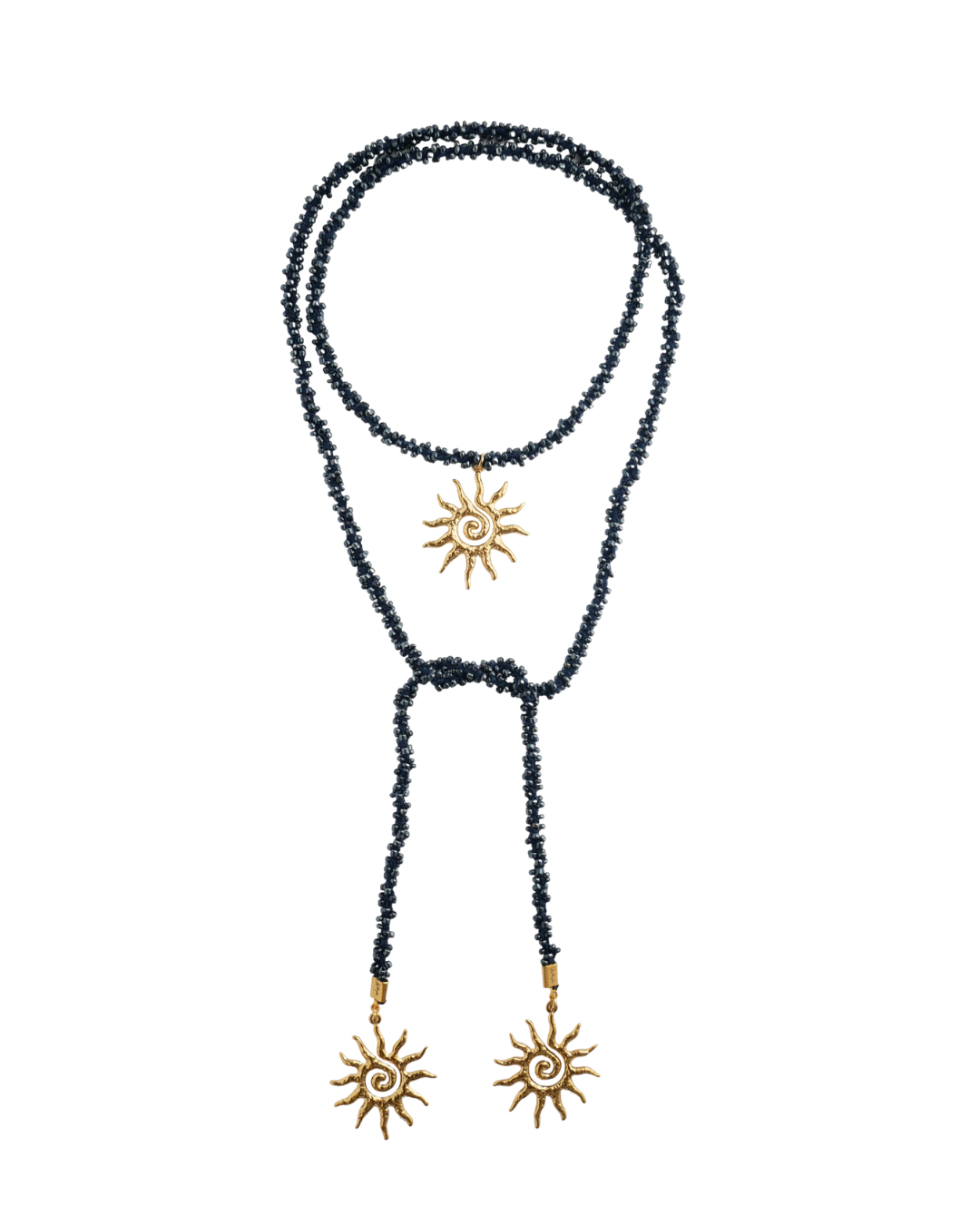 COLLAR VETTA AZUL NAVY (cordón de ganchillo con rocallas)