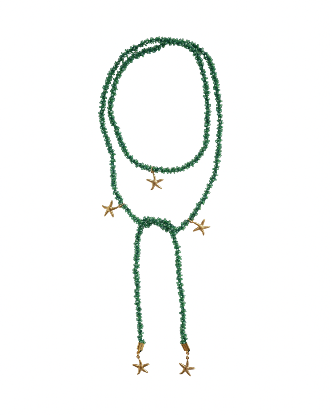 COLLAR VETTA VERDE (cordón de ganchillo con rocallas)