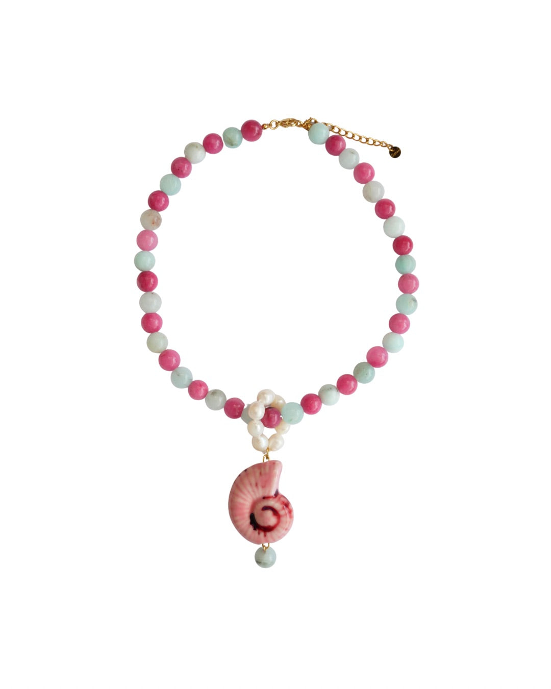 COLLAR NAUTILUS (piedra y perlas naturales)